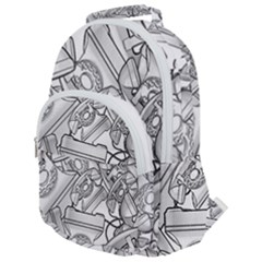 Phone Dial Communication Technology Rounded Multi Pocket Backpack by Pakrebo