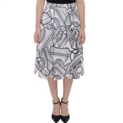 Phone Dial Communication Technology Classic Midi Skirt by Pakrebo