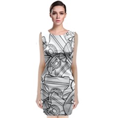 Phone Dial Communication Technology Classic Sleeveless Midi Dress by Pakrebo