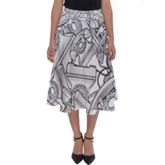 Phone Dial Communication Technology Perfect Length Midi Skirt by Pakrebo