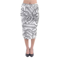 Phone Dial Communication Technology Midi Pencil Skirt by Pakrebo