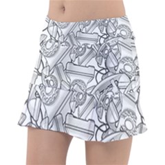 Phone Dial Communication Technology Tennis Skirt by Pakrebo