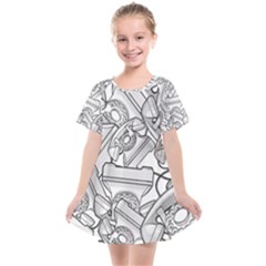 Phone Dial Communication Technology Kids  Smock Dress by Pakrebo