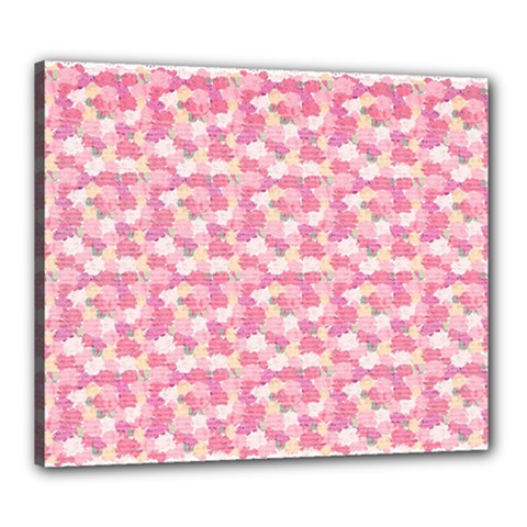 Peony Pattern Pink Scrapbooking Canvas 24  X 20  (stretched) by Pakrebo