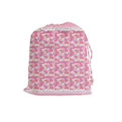 Peony Pattern Pink Scrapbooking Drawstring Pouch (large) by Pakrebo