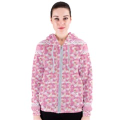 Peony Pattern Pink Scrapbooking Women s Zipper Hoodie by Pakrebo