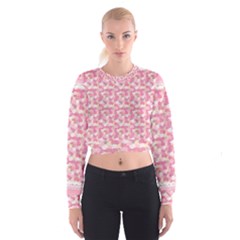 Peony Pattern Pink Scrapbooking Cropped Sweatshirt by Pakrebo