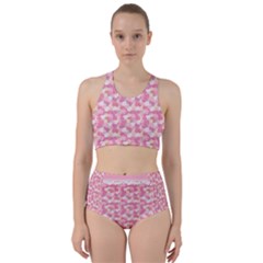 Peony Pattern Pink Scrapbooking Racer Back Bikini Set by Pakrebo