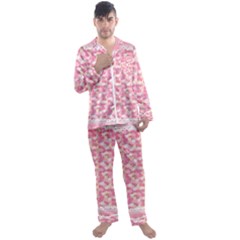 Peony Pattern Pink Scrapbooking Men s Satin Pajamas Long Pants Set by Pakrebo