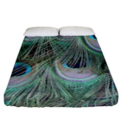 Peacock Feather Pattern Plumage Fitted Sheet (queen Size) by Pakrebo