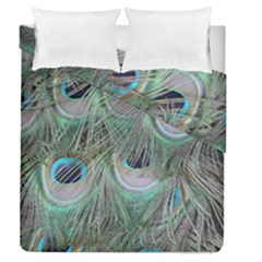 Peacock Feather Pattern Plumage Duvet Cover Double Side (queen Size) by Pakrebo