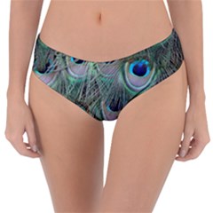 Peacock Feather Pattern Plumage Reversible Classic Bikini Bottoms by Pakrebo