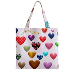 Hearts Puffy Shiny Love Sticker Zipper Grocery Tote Bag by Pakrebo