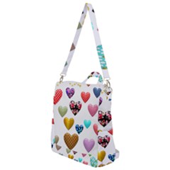 Hearts Puffy Shiny Love Sticker Crossbody Backpack by Pakrebo