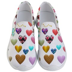 Hearts Puffy Shiny Love Sticker Men s Lightweight Slip Ons by Pakrebo