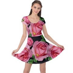 Roses Flowers Arrangement Garden Cap Sleeve Dress by Pakrebo