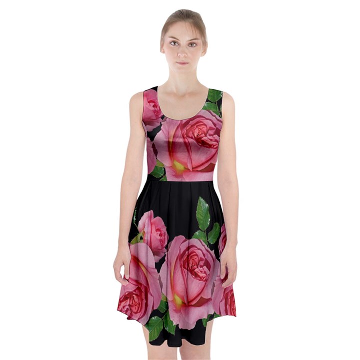 Roses Flowers Arrangement Garden Racerback Midi Dress