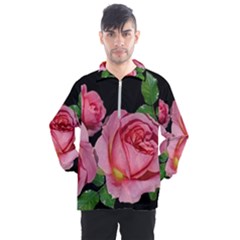 Roses Flowers Arrangement Garden Men s Half Zip Pullover by Pakrebo