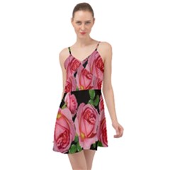 Roses Flowers Arrangement Garden Summer Time Chiffon Dress