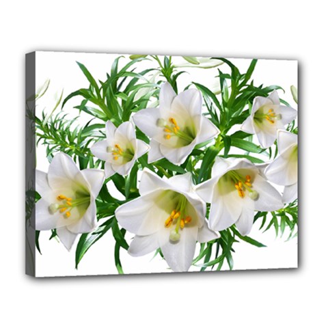 Lilies Flowers Perfume Arrangement Canvas 14  X 11  (stretched) by Pakrebo