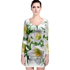 Lilies Flowers Perfume Arrangement Long Sleeve Bodycon Dress by Pakrebo