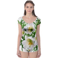 Lilies Flowers Perfume Arrangement Boyleg Leotard  by Pakrebo