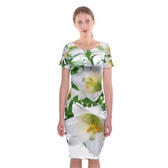 Lilies Flowers Perfume Arrangement Classic Short Sleeve Midi Dress by Pakrebo