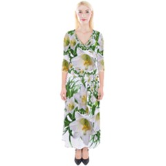 Lilies Flowers Perfume Arrangement Quarter Sleeve Wrap Maxi Dress by Pakrebo