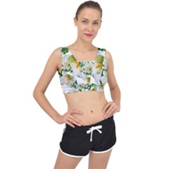 Lilies Flowers Perfume Arrangement V-back Sports Bra by Pakrebo