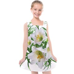 Lilies Flowers Perfume Arrangement Kids  Cross Back Dress by Pakrebo