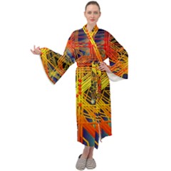 Board Circuits Control Center Trace Maxi Tie Front Velour Kimono