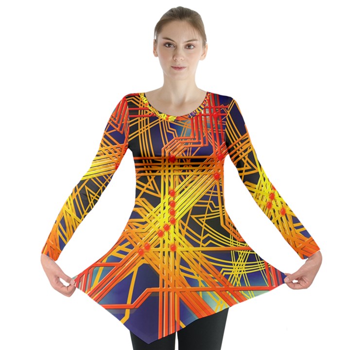 Board Circuits Control Center Trace Long Sleeve Tunic 