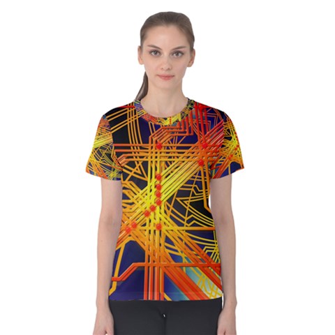 Board Circuits Control Center Trace Women s Cotton Tee by Pakrebo