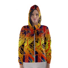 Board Circuits Control Center Trace Women s Hooded Windbreaker by Pakrebo