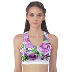 Flowers Roses Aquilegias Ferns Sports Bra by Pakrebo