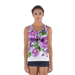 Flowers Roses Aquilegias Ferns Sport Tank Top  by Pakrebo