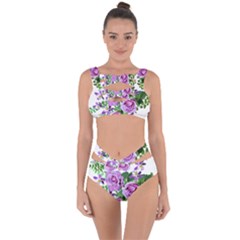 Flowers Roses Aquilegias Ferns Bandaged Up Bikini Set 