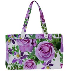 Flowers Roses Aquilegias Ferns Canvas Work Bag by Pakrebo