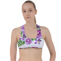 Flowers Roses Aquilegias Ferns Criss Cross Racerback Sports Bra by Pakrebo