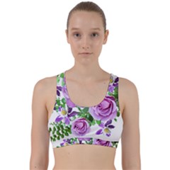 Flowers Roses Aquilegias Ferns Back Weave Sports Bra by Pakrebo