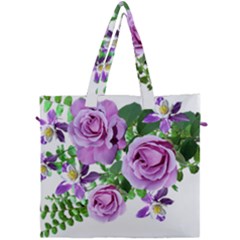 Flowers Roses Aquilegias Ferns Canvas Travel Bag by Pakrebo