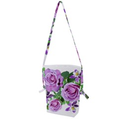 Flowers Roses Aquilegias Ferns Folding Shoulder Bag by Pakrebo