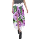 Flowers Roses Aquilegias Ferns Velour Split Maxi Skirt View1