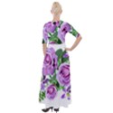 Flowers Roses Aquilegias Ferns Half Sleeves Maxi Dress View2