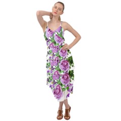 Flowers Roses Aquilegias Ferns Layered Bottom Dress by Pakrebo