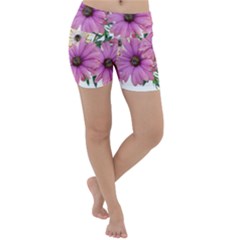 Flowers Daisies Arrangement Garden Lightweight Velour Yoga Shorts by Pakrebo