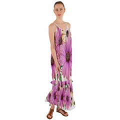 Flowers Daisies Arrangement Garden Cami Maxi Ruffle Chiffon Dress by Pakrebo