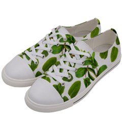 Mint Seamless Pattern Leaf Green Women s Low Top Canvas Sneakers by Pakrebo