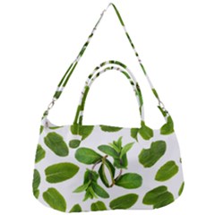 Mint Seamless Pattern Leaf Green Removal Strap Handbag by Pakrebo