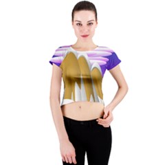 Europa Positive Thinking Mountain Crew Neck Crop Top by Pakrebo